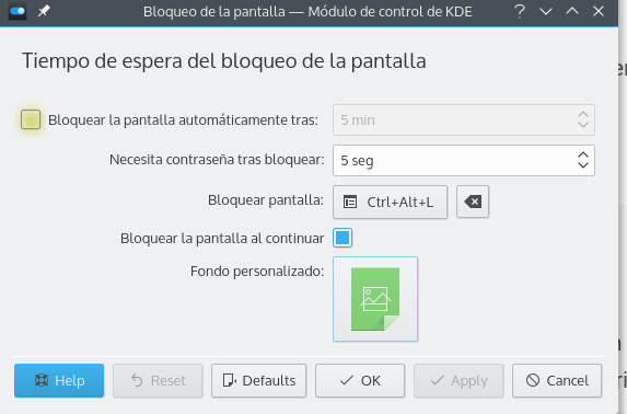 Bloqueo de la pantalla kde acceso directo